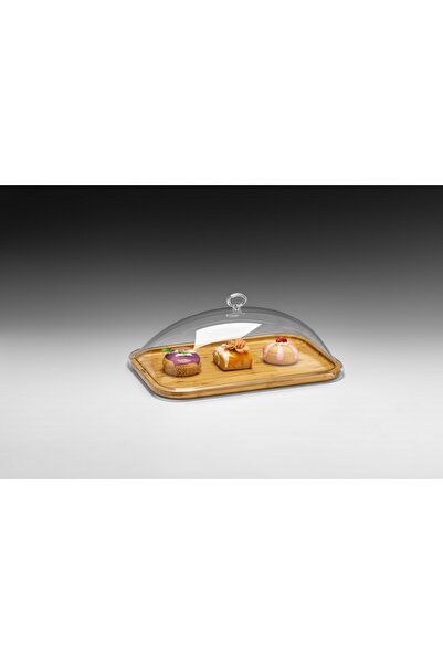 Zicco Presentation Stand with Wooden Tray and Glass Lid