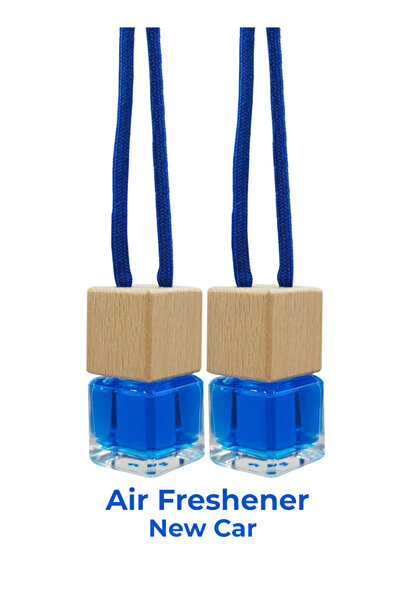 Generic عبوة من قطعتين من معطر جو السيارة المعلق، برائحة جديدة، وغطاء خشبي، و...