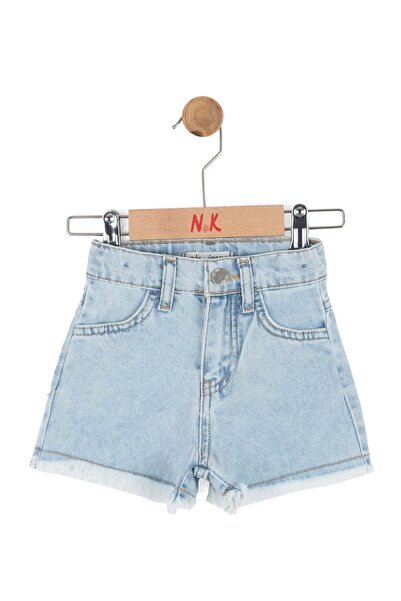 nk kids Baby Girl 1-4 Years Old Tasseled Pieces Denim Shorts Denim Blue