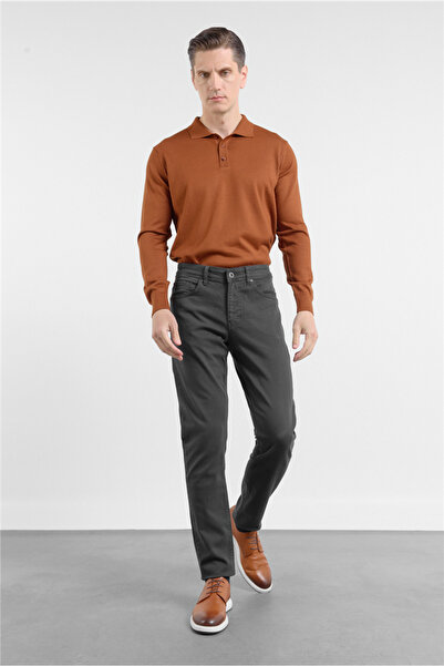 İmza Erkek Antrasit 5 Cep Slim Fit Pamuklu Pantolon 1003260318