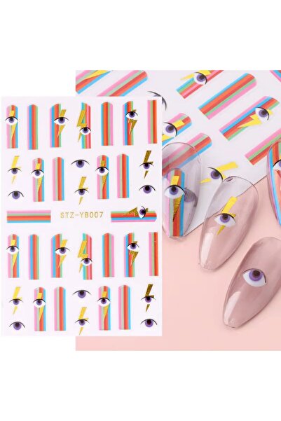 delis Marquise nail stickers, STICKER82, Multicolor