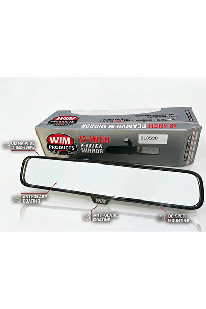 WIM Products 12-Inch Panoramic Rearview Mirror, Anti-Glare Wide Angle Interio...