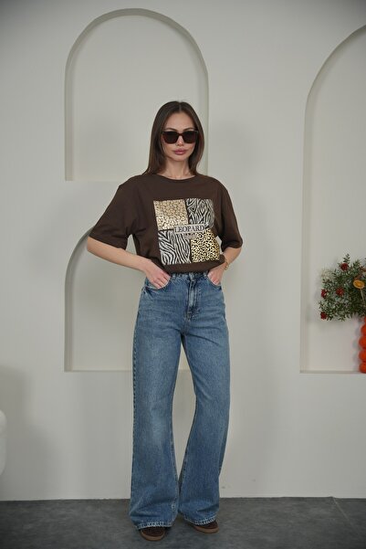 sahraozluk Wide Leg High Waist Blue Jeans