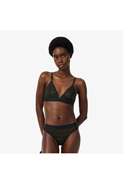 Lacoste Kadın Desenli Siyah Bra