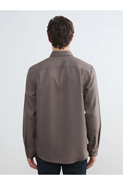 LC Waikiki Brown Regular Fit Gabardine Men's Shirt