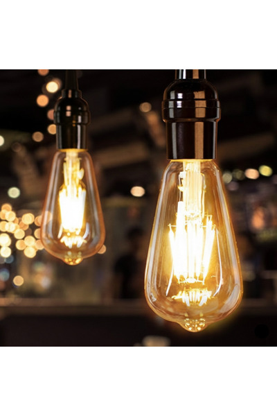 Magdeal LED bulb E27 Vintage ST64 6W, warm white light, decorative filament f...