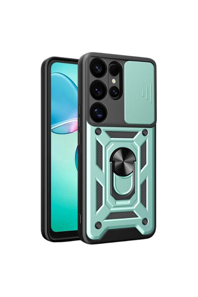 cepmoda حافظة سامسونج جالاكسي "S25 ULTRA" مزدوجة الطبقات - مع حلقة، وحامل، وغ...