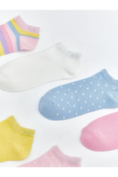 LC Waikiki Μικτές κάλτσες-μποτάκια για κορίτσια, συσκευασία 7 τεμαχίων