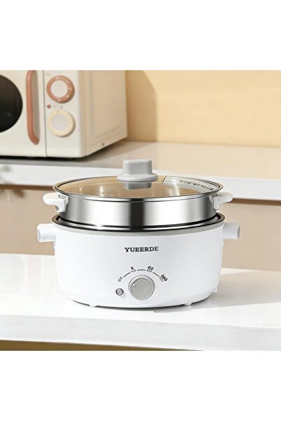 FLYPRO Electric Hot Pot with Steamer, 24cm Non-Stick, Adjustable Temperature ...