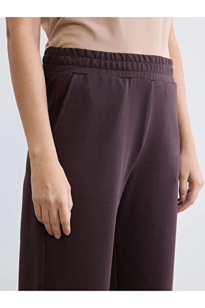 LC Waikiki Brown Wide Leg Women's Sweatpants with Elastic Waist