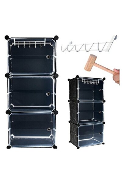 Ruhhy Suport pentru pantofi, 6 rafturi, negru, 93x44x31.5cm, cadru metalic