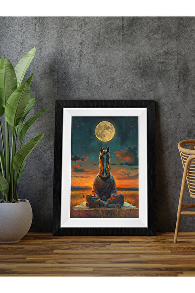 Evinemoda Cal sub lumina lunii Tablou dintr-o singură bucată din MDF