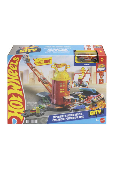 HOT WHEELS Set de joacă City Super Stație de Pompieri + Mașină