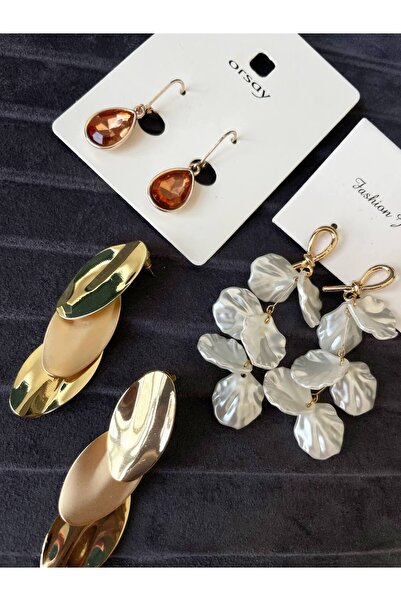 Luxiva 3 Pairs of Minimal Trnd Women's Earrings Set Advantageous Package