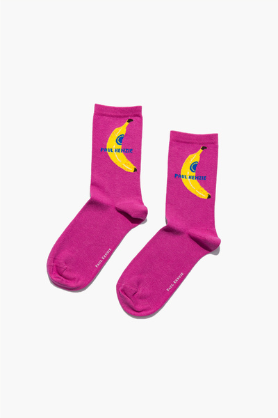 Paul Kenzie Patterned Socket Socks - Bananas