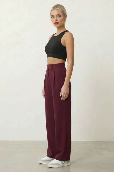 DIANNA Women's Velcro Closure Stretchy Palazzo Pants