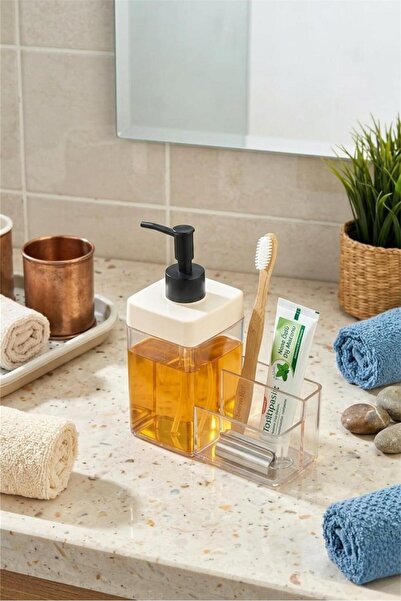 Bayev Elit Transparent 2-Compartment Liquid Soap Dispenser - Bathroom Kitchen...