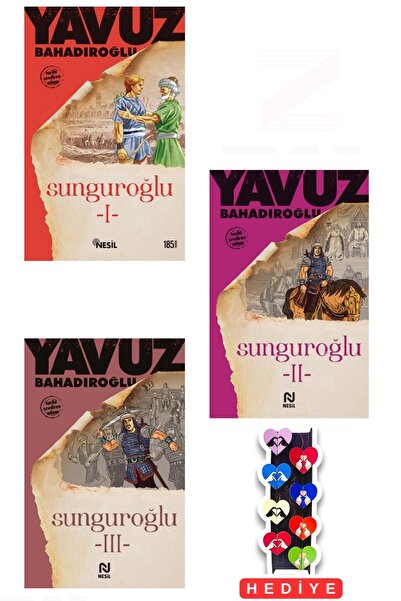 Nesil Yayınları Sunguroğlu 1-2-3-3 Kitap Set-8'li Özel Tasarım Kalp Ayraç Hed...