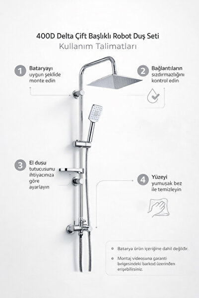 İtimat Delta Robot Duş Seti Çift Başlı 400 D -
