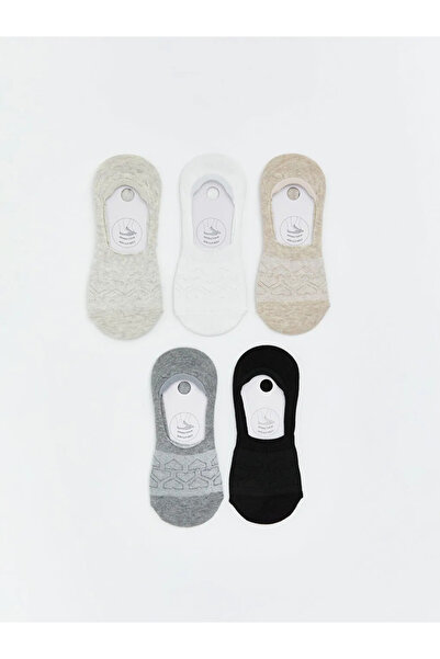 LC Waikiki Gray Lace-Like Knit Women's Ballerina Socks 5-Pack