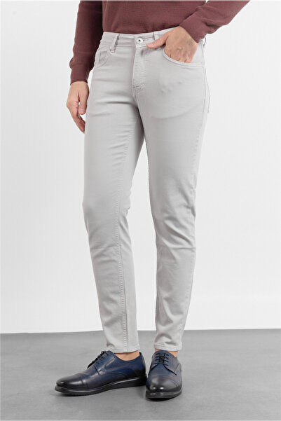 İmza Stone Color 5 Pocket Straight Leg Gabardine Slim Fit Cotton Pack Trouser...