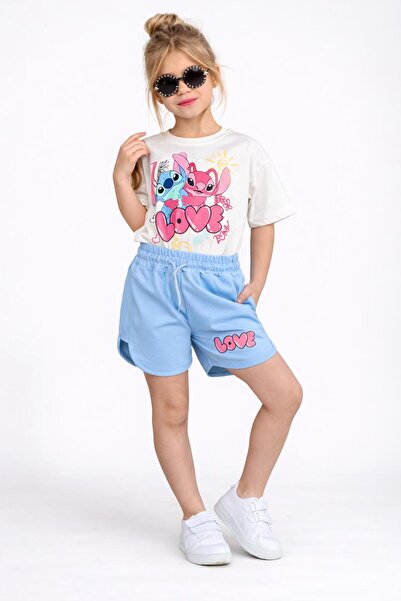 Bambam Girl's Stitch Printed Summer Set with Shorts –72077