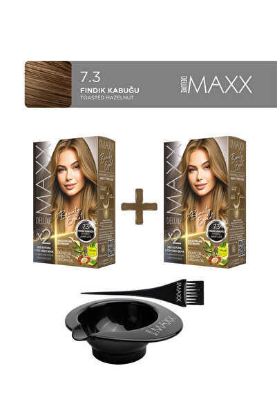 MAXX DELUXE 2'li Paket Beauty Expert Set Boya 7.3 Fındık Kabuğu, Boya Tası ve...