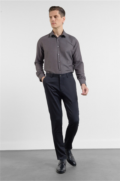 İmza Black Side Pocket Straight Leg Dobby Slim Fit Cotton Pack Chino Trousers...
