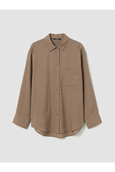 LC Waikiki Beige Pocketed Modal Mixed Women's Shirt