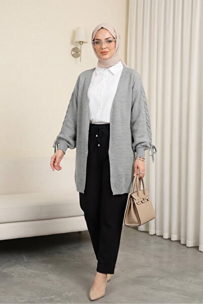 HİJABAYA Ζακέτα με πλεκτό σχέδιο με χειροποίητη πλέξη από τρίκο, σε χαλαρή γρ...