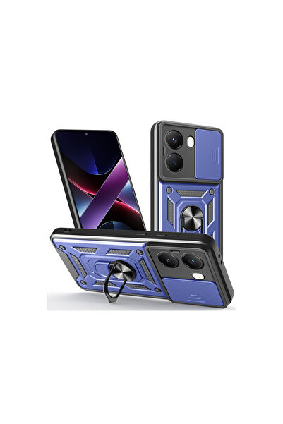 cepmoda حافظة POCO "X7 PRO" مزدوجة الطبقات - مع حلقة وحامل وكاميرا منزلقة [أز...