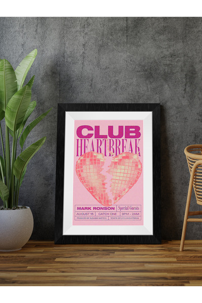 Evinemoda Masă dintr-o singură bucată din MDF, cu inimă frântă roz