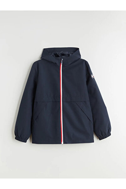 LC Waikiki Palton pentru băieți, albastru marin hidrofug K cu glugă