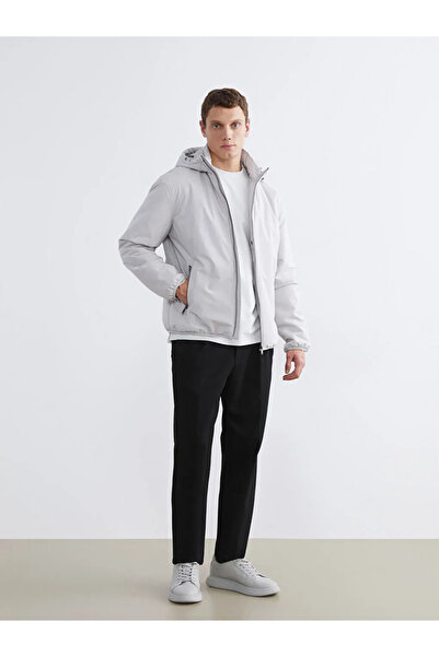 LC Waikiki Beige Standard Fit Hooded Men's Coat