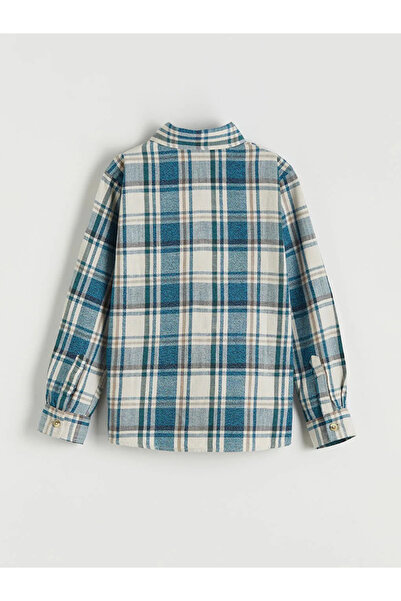 LC Waikiki Blue Plaid Long Sleeve Boys Shirt