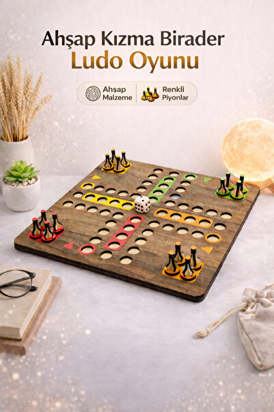 BenomTech Wooden Ludo Game - 4 Player Premium Board Game