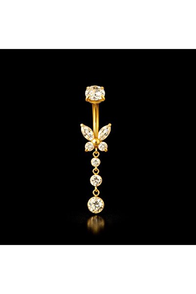Rupen Kraft Işıl Işıl Sallantılı Kelebek Model Göbek Piercingi Kelebek Piercing