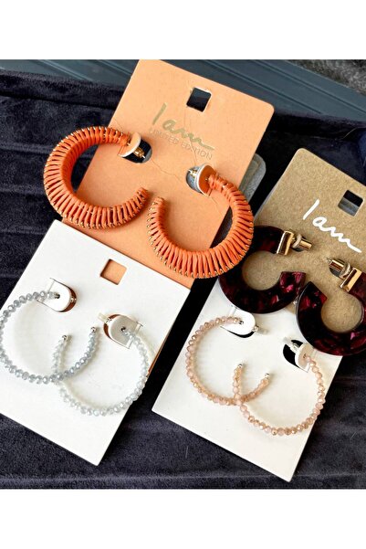 Luxiva 4 Pairs of Colorful Ring Model Trend Women's Earring Set Advantageous ...