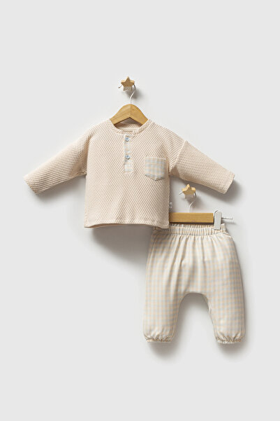 Tongs Baby Baby Boy College Top and Bottom Set Blue 5583