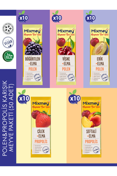 mixmey Polen & Propolis Karışık Meyve Paketi | Sağlıklı Atıştırmalıklar – (25...