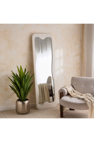 Home Box Reda MDF Frame Mirror with Terry Fabric - 55x175 cm