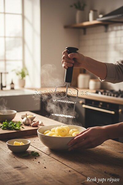 RENK YAPI RÜYASI Double Layer Stainless Steel Potato Masher Puree Maker