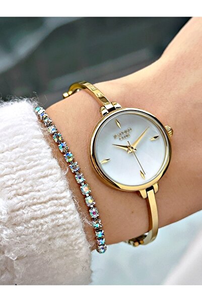 Ferrucci JG . POLO CLUB ŞIK BEYAZ KADRANLI GOLD ÇELİK KADIN KOL SAATİ