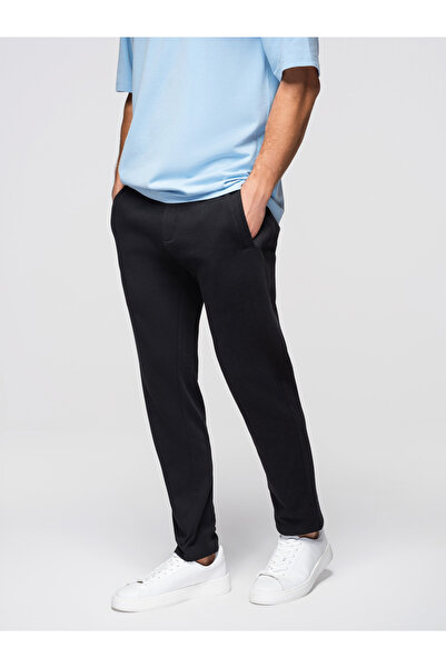 OMBRE Men's Cotton Sweatpants OM-PABS-0304 Black