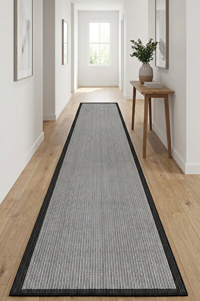 VOPTEKS Siyah Halı Yolluk Makinede Yıkanabilir Kaymaz Taban Halı