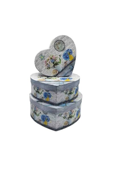 decotoys Heart cardboard box 3/set
