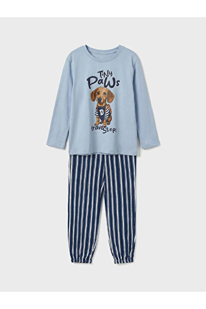 LC Waikiki Синьо печатно пижама за момчета