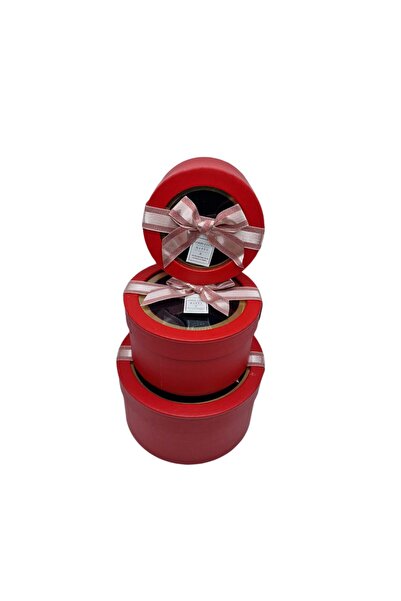 decotoys Cutie carton roșie rotunda 3/set cu vizor