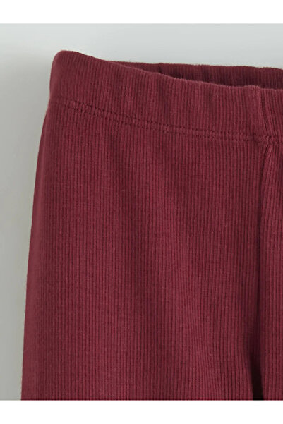 LC Waikiki Burgundi elastične tajice za devojčice Rebrasto