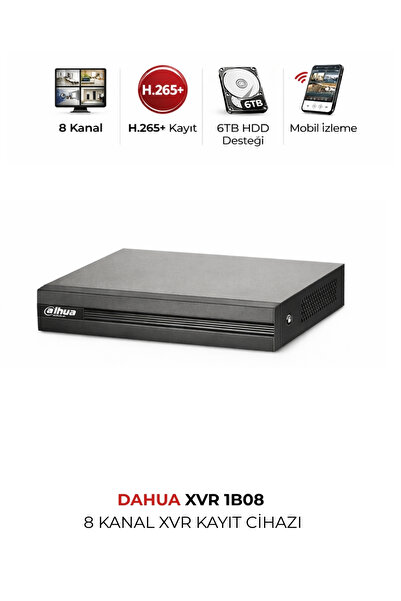 DAHUA XVR1B08I-T 8 Kanal DVR Kayıt Cihazı 2MP Kamera Destekli